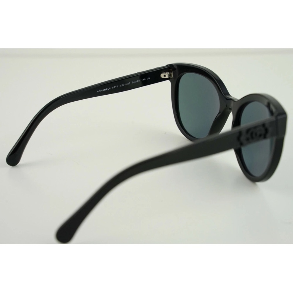 CHANEL women's sunglasses 5315 c.501/26 54-20 140 3N Black/Black round cat eye - Picture 5 of 8